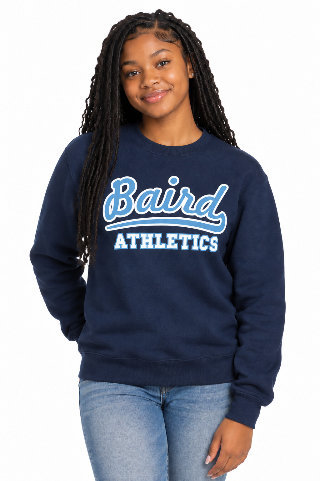 Baird Athletics 50/50 Unisex Crewneck Sweatshirt - Navy
