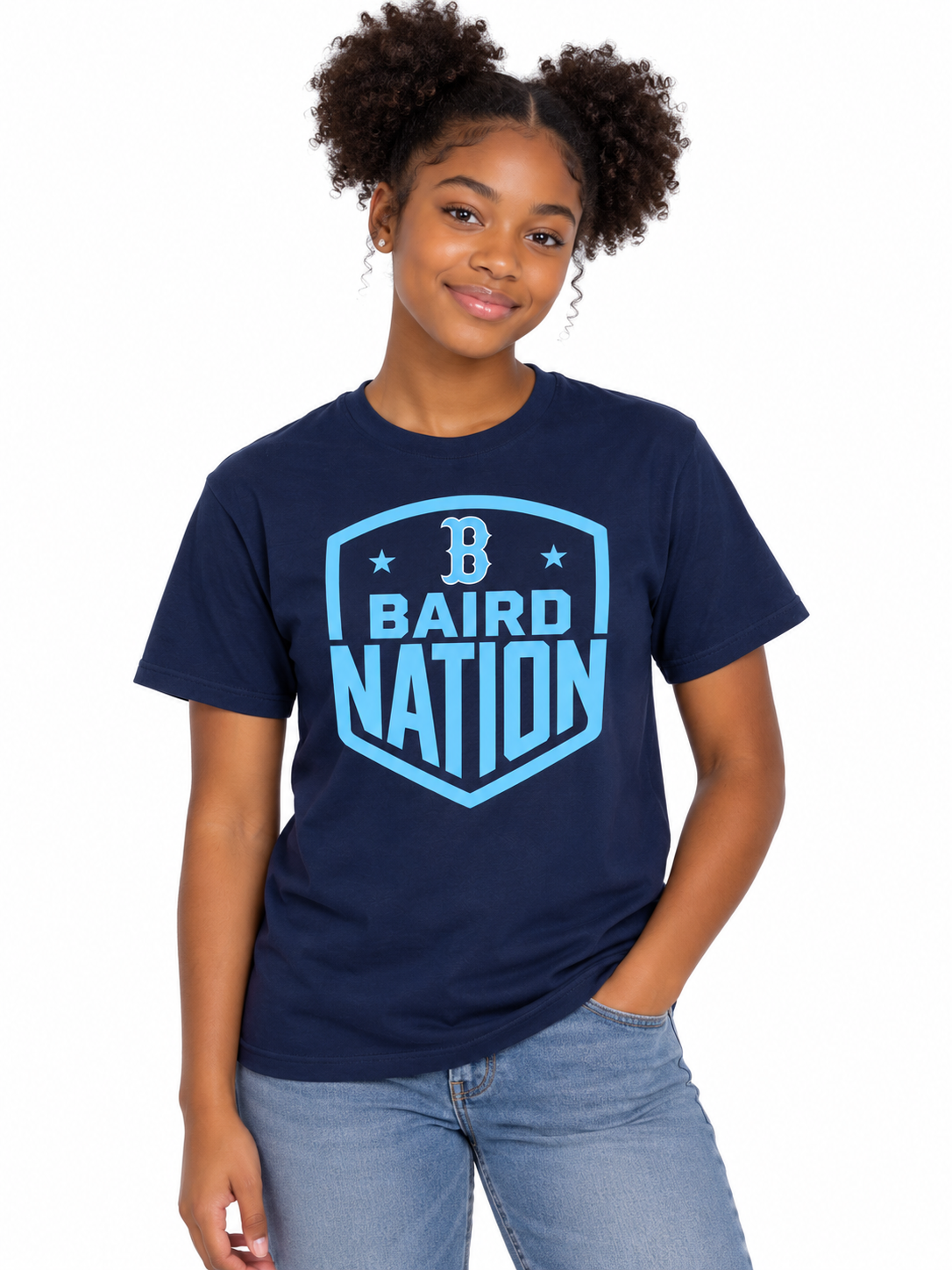 Baird Nation Shield 50/50 Unisex T-Shirt - Navy