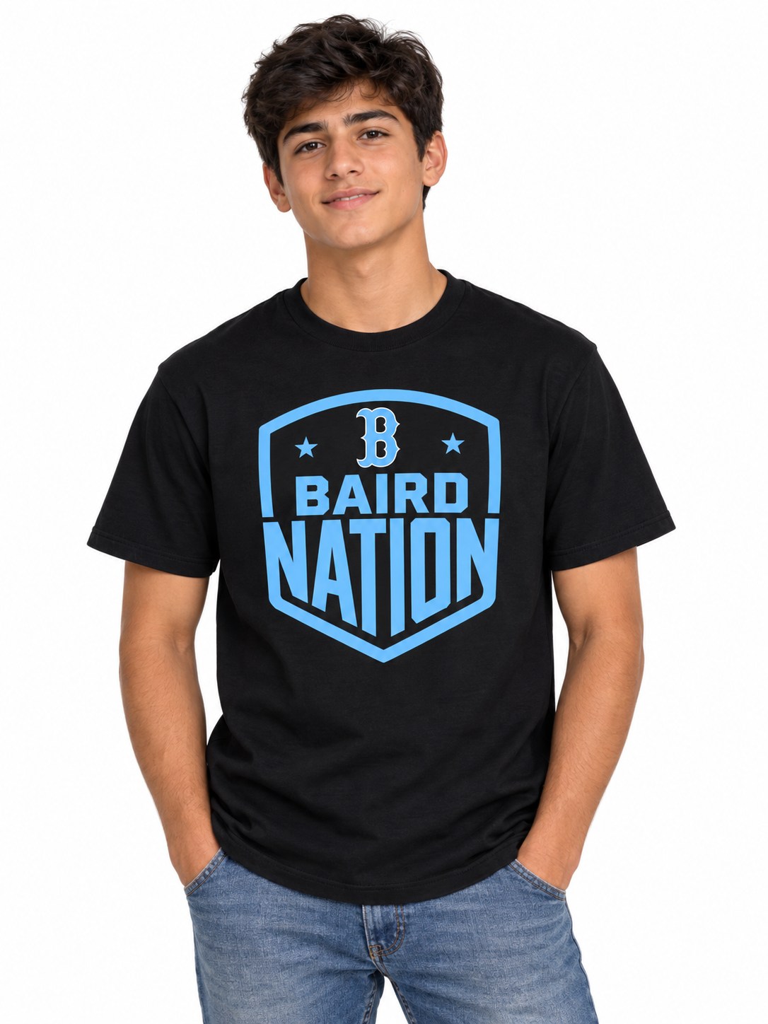 Baird Nation Shield 50/50 Unisex T-Shirt - Black