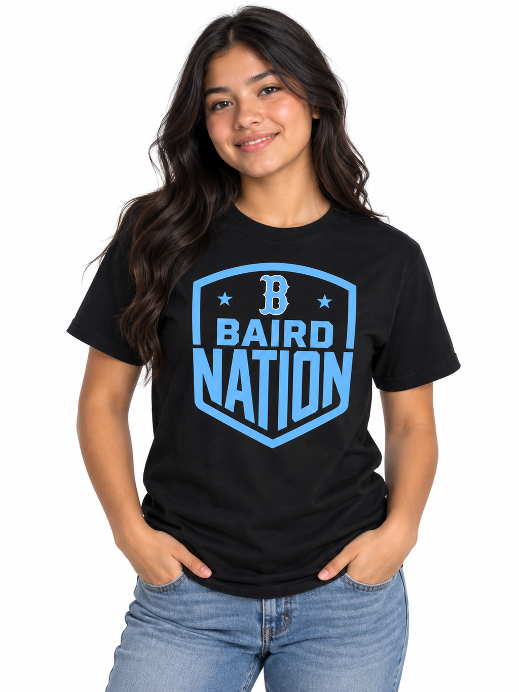 Baird Nation Shield 50/50 Unisex T-Shirt - Black