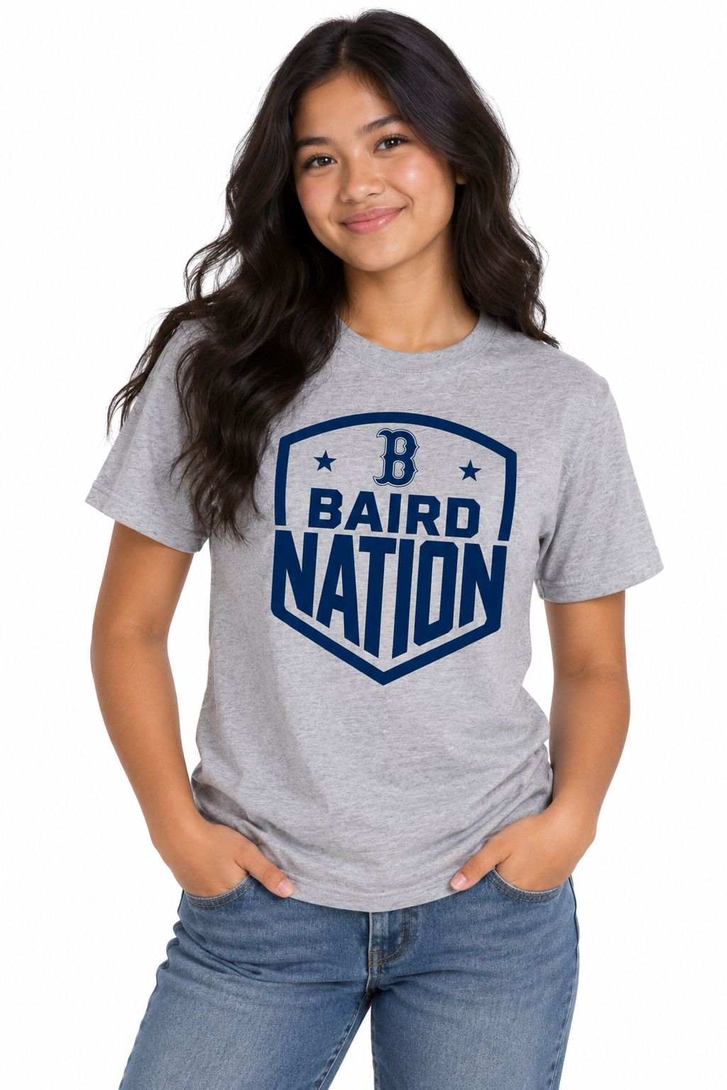 Baird Nation Shield 50/50 Unisex T-Shirt - Grey