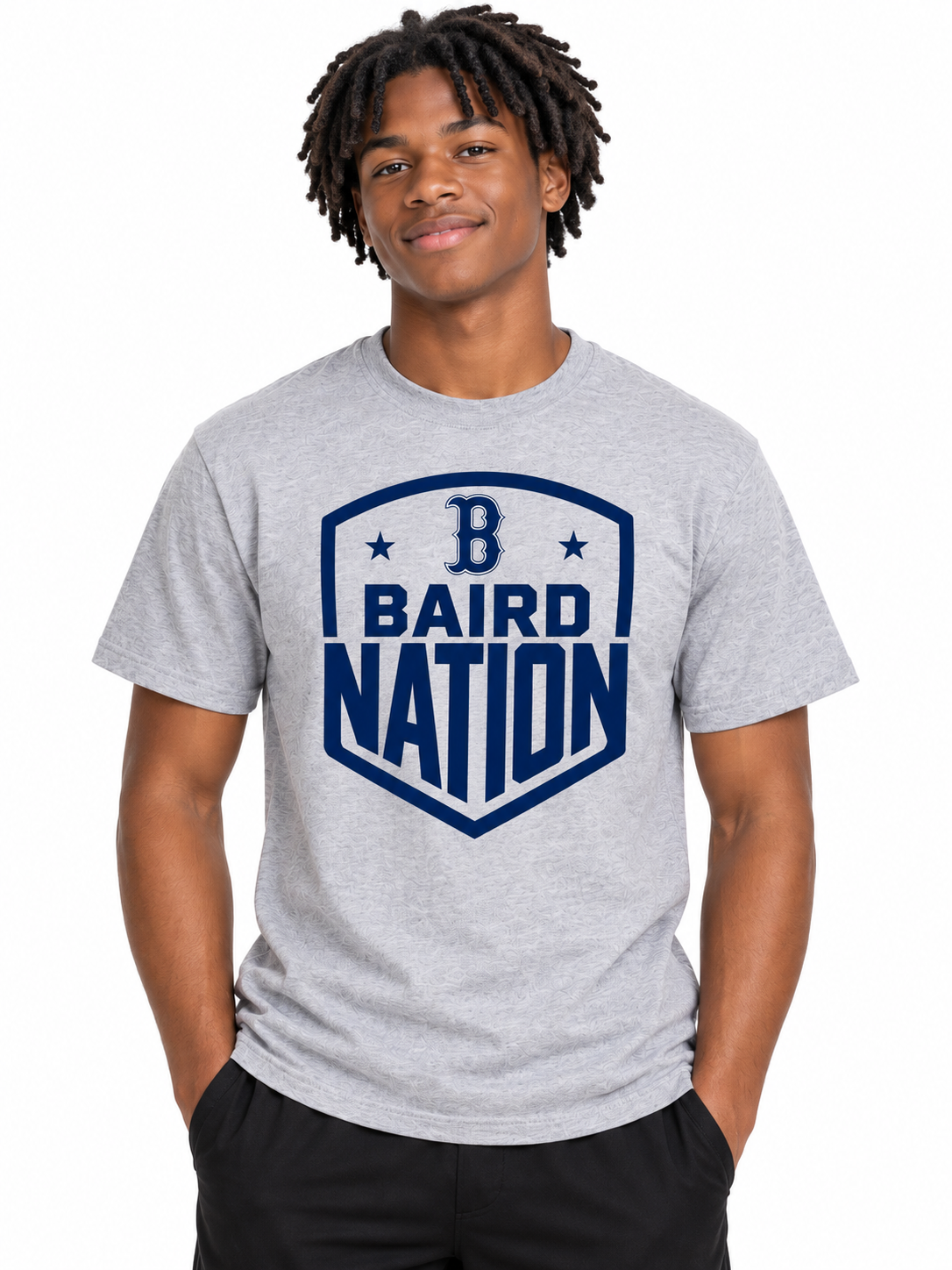 Baird Nation Shield 50/50 Unisex T-Shirt - Grey