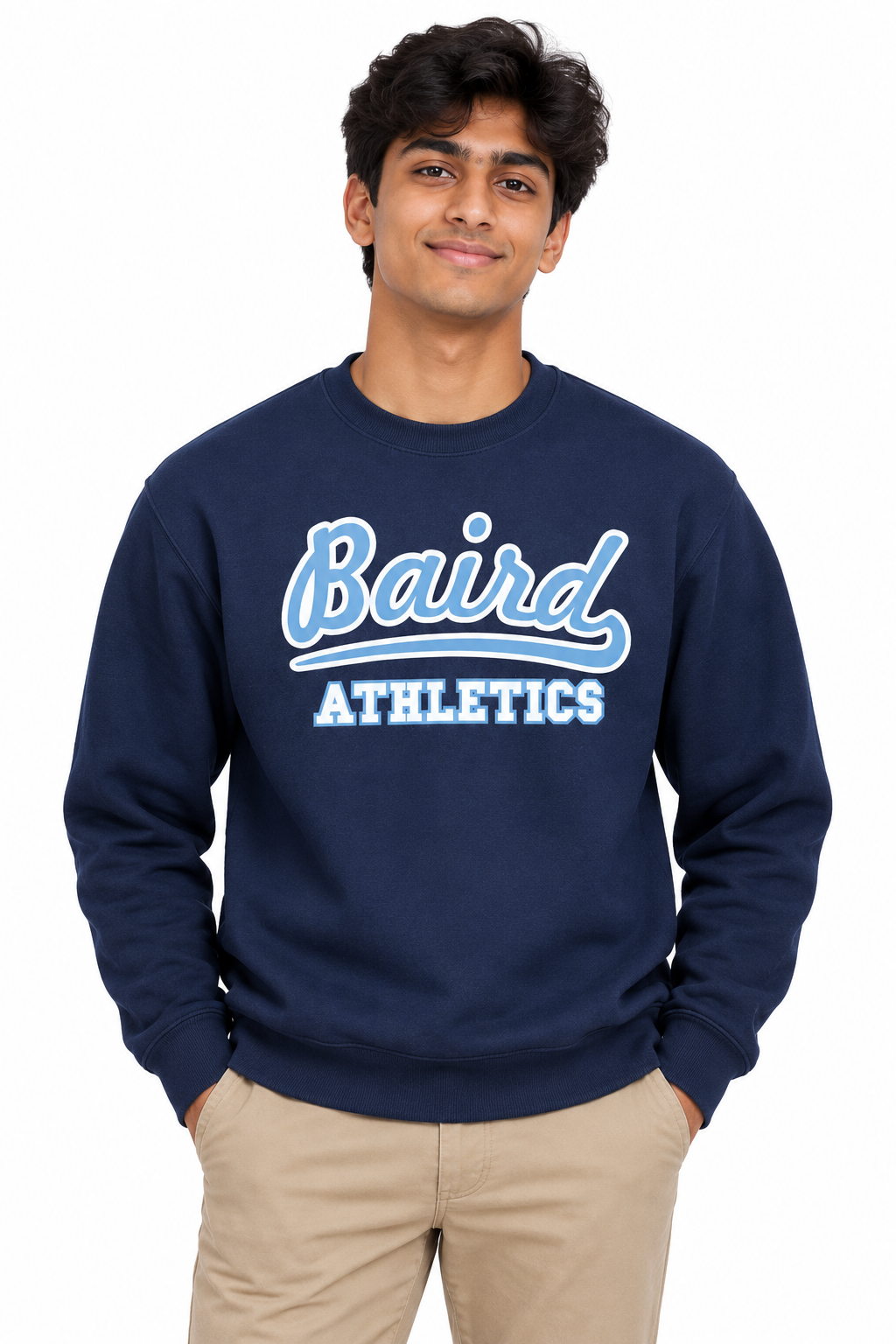 Baird Athletics 50/50 Unisex Crewneck Sweatshirt - Navy