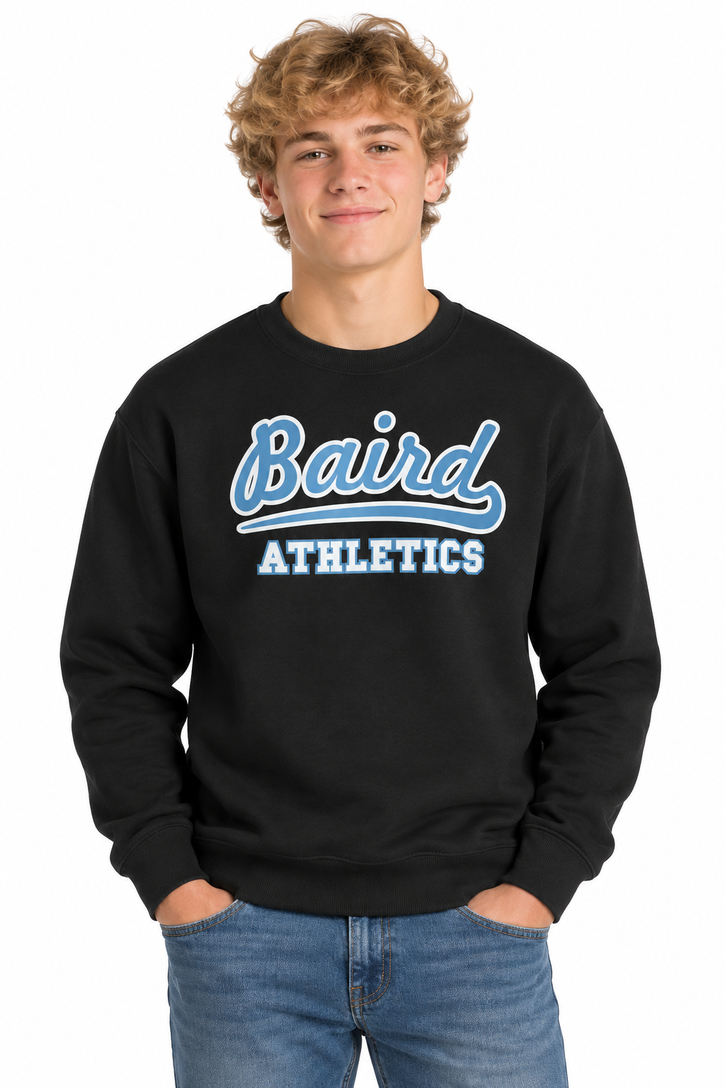 Baird Athletics 50/50 Unisex Crewneck Sweatshirt - Black