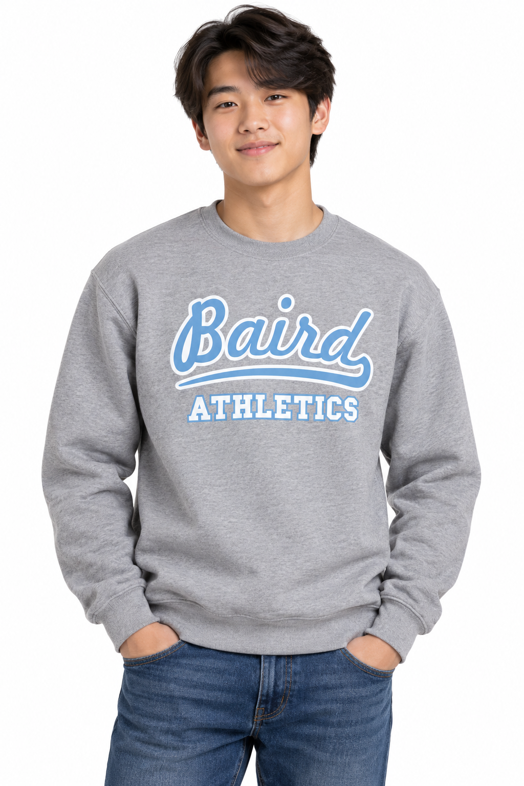 Baird Athletics 50/50 Unisex Crewneck Sweatshirt - Grey