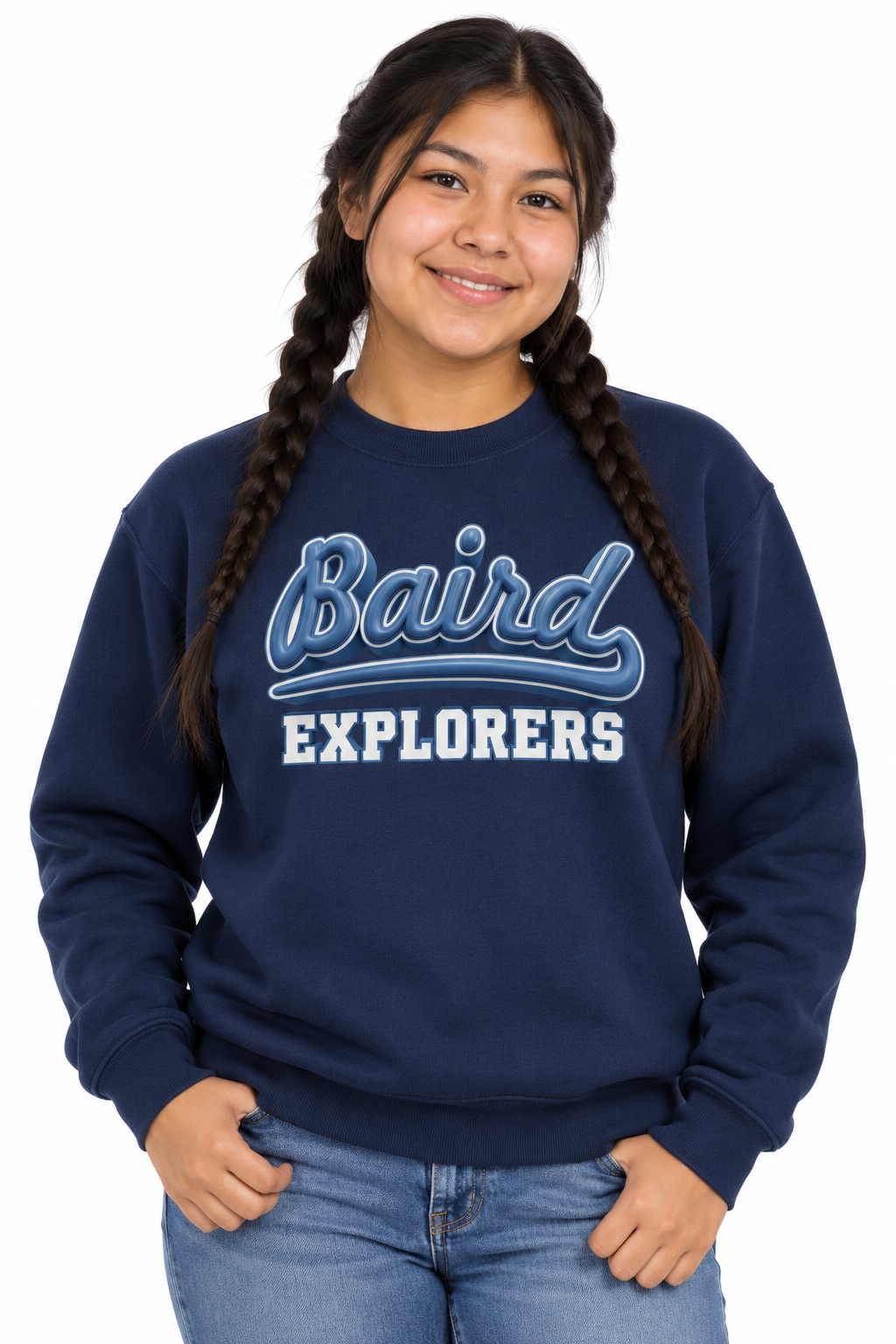 Baird Explorers 50/50 Unisex Crewneck Sweatshirt - Navy