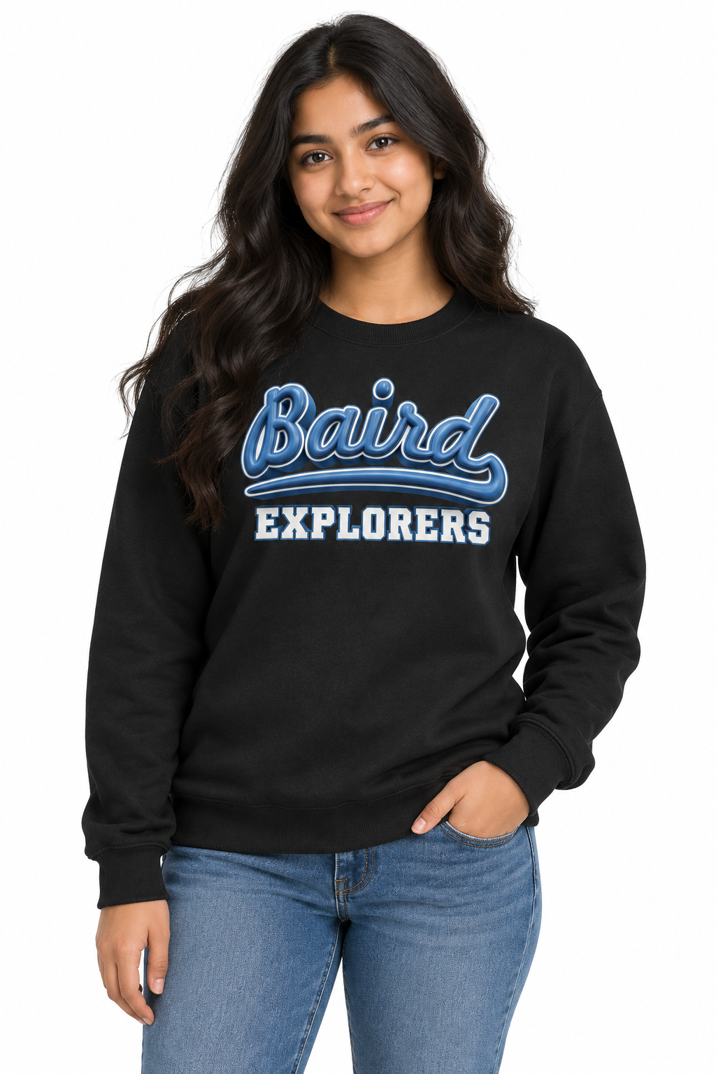 Baird Explorers 50/50 Unisex Crewneck Sweatshirt - Black