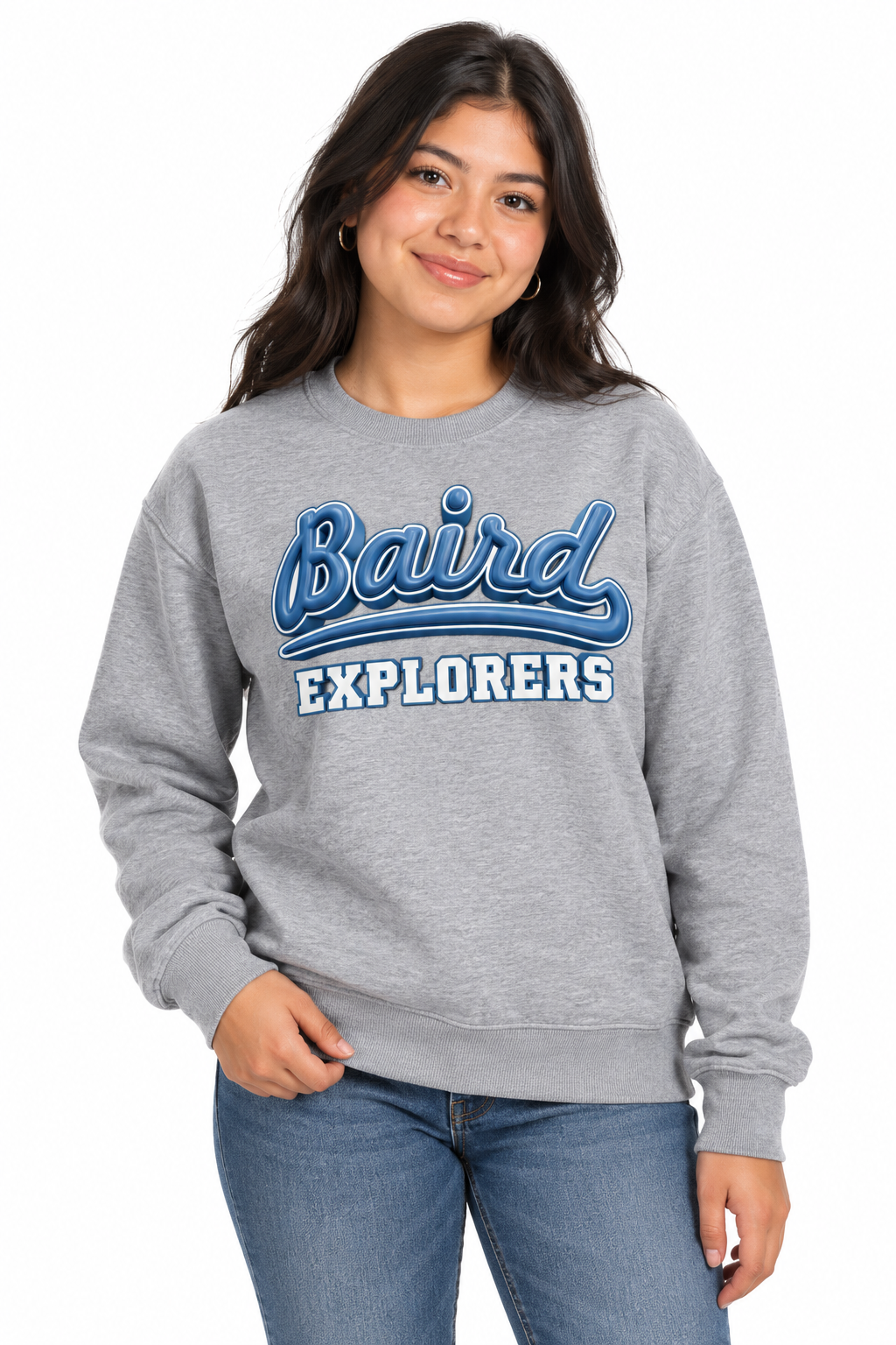 Baird Explorers 50/50 Unisex Crewneck Sweatshirt - Grey