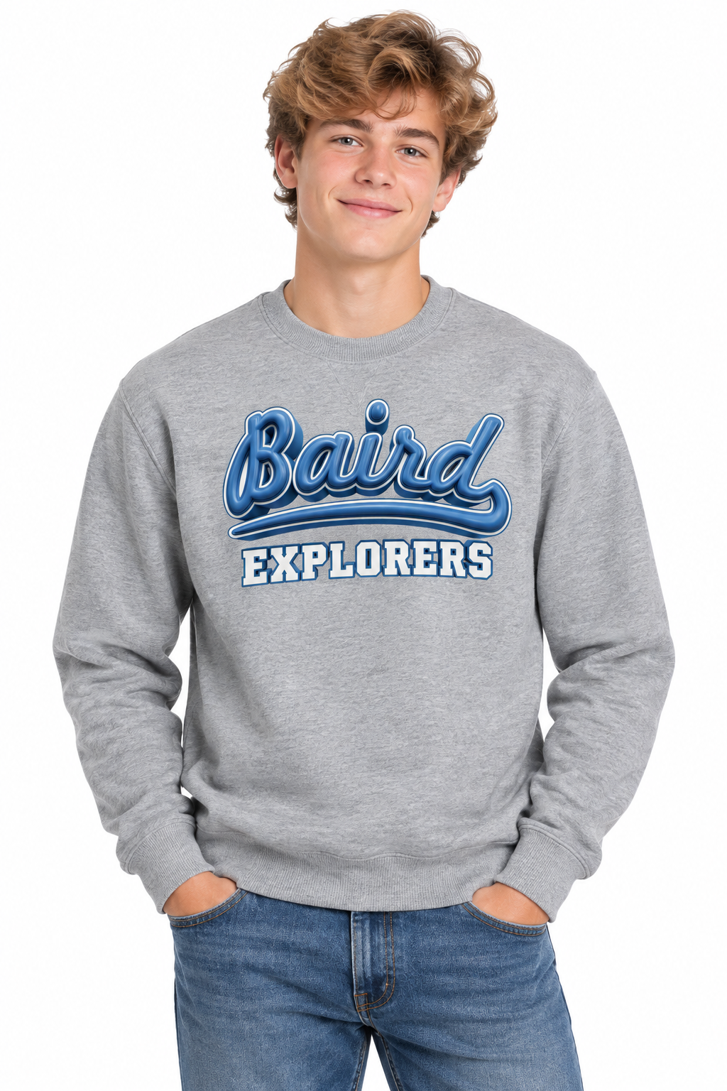 Baird Explorers 50/50 Unisex Crewneck Sweatshirt - Grey