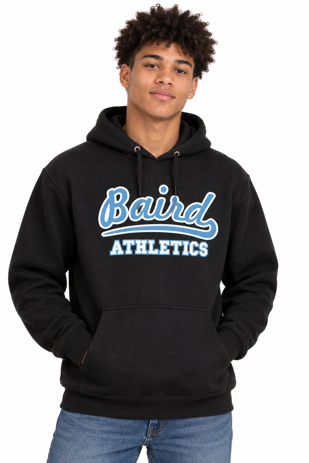 Baird Athletics 50/50 Unisex Pullover Hoodie - Black