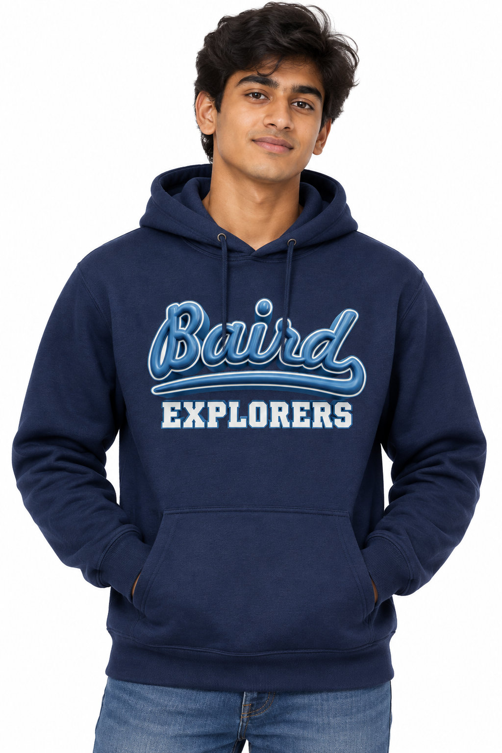 Baird Explorers 50/50 Unisex Pullover Hoodie - Navy