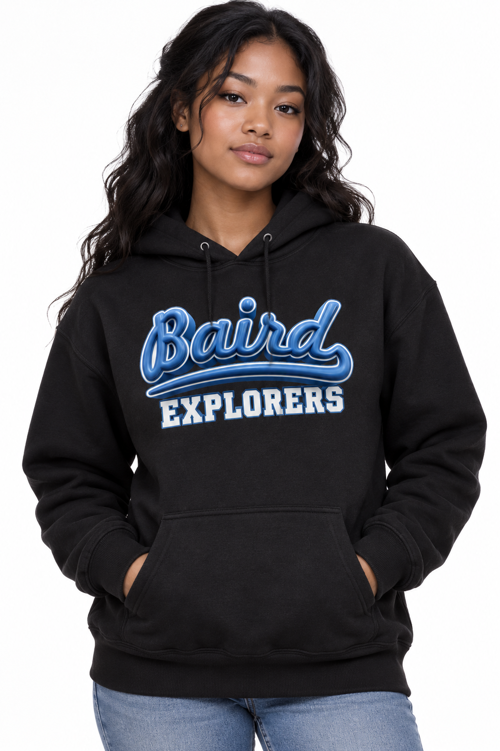Baird Explorers 50/50 Unisex Pullover Hoodie - Black