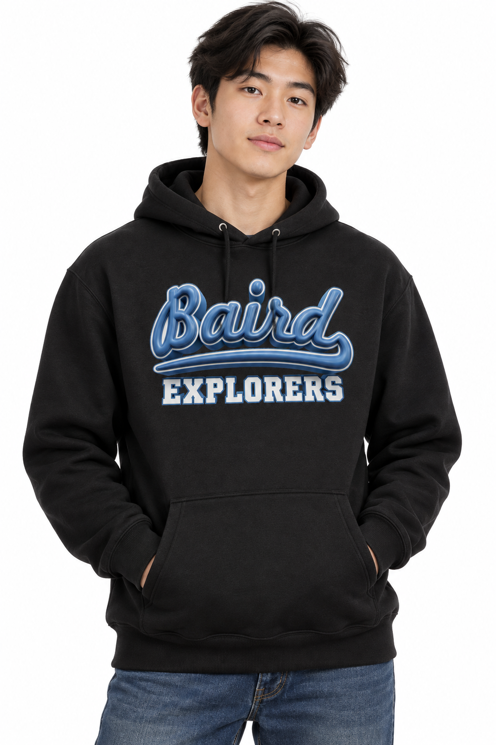 Baird Explorers 50/50 Unisex Pullover Hoodie - Black