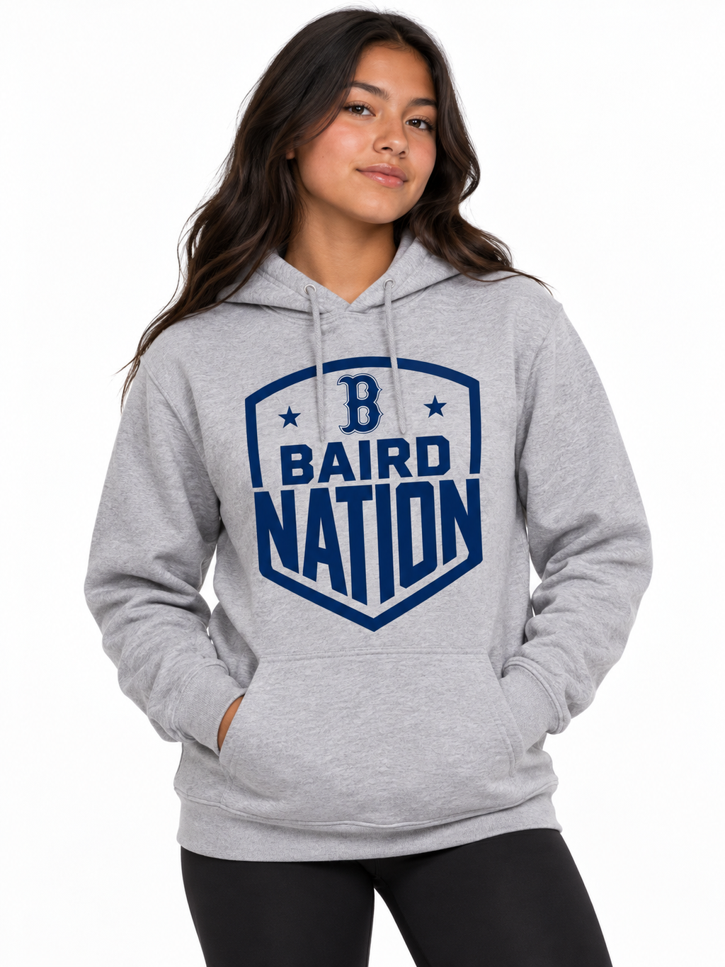Baird Nation Shield 50/50 Unisex Pullover Hoodie - Grey