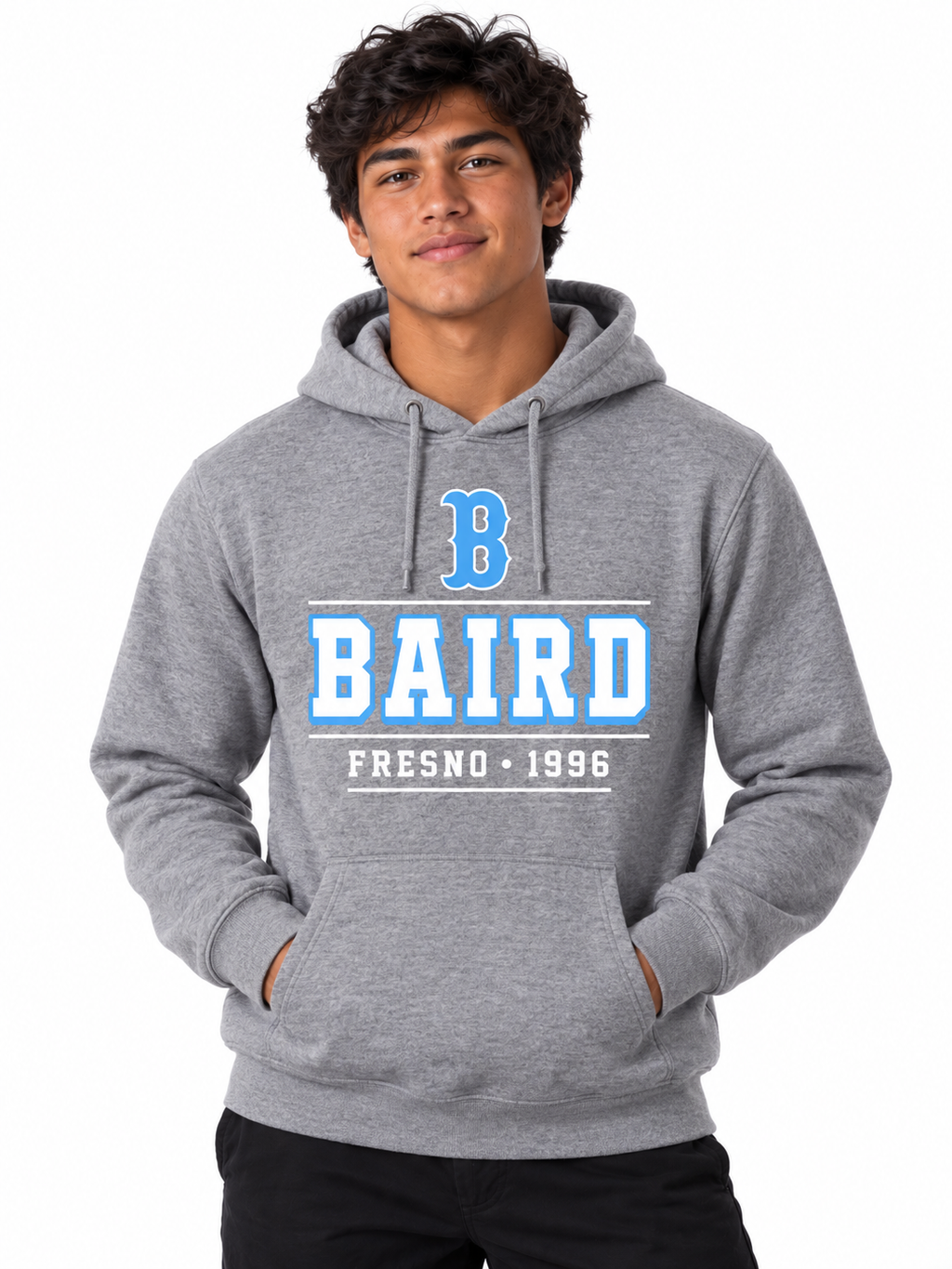 Baird Fresno 1996 50/50 Unisex Pullover Hoodie - Grey