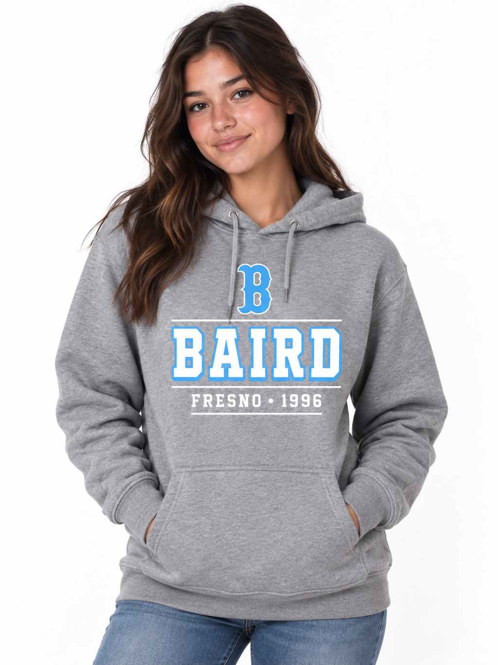 Baird Fresno 1996 50/50 Unisex Pullover Hoodie - Grey